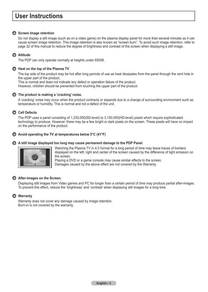 Samsung LN52A630M1FXZASQ01 TV Operating Manual