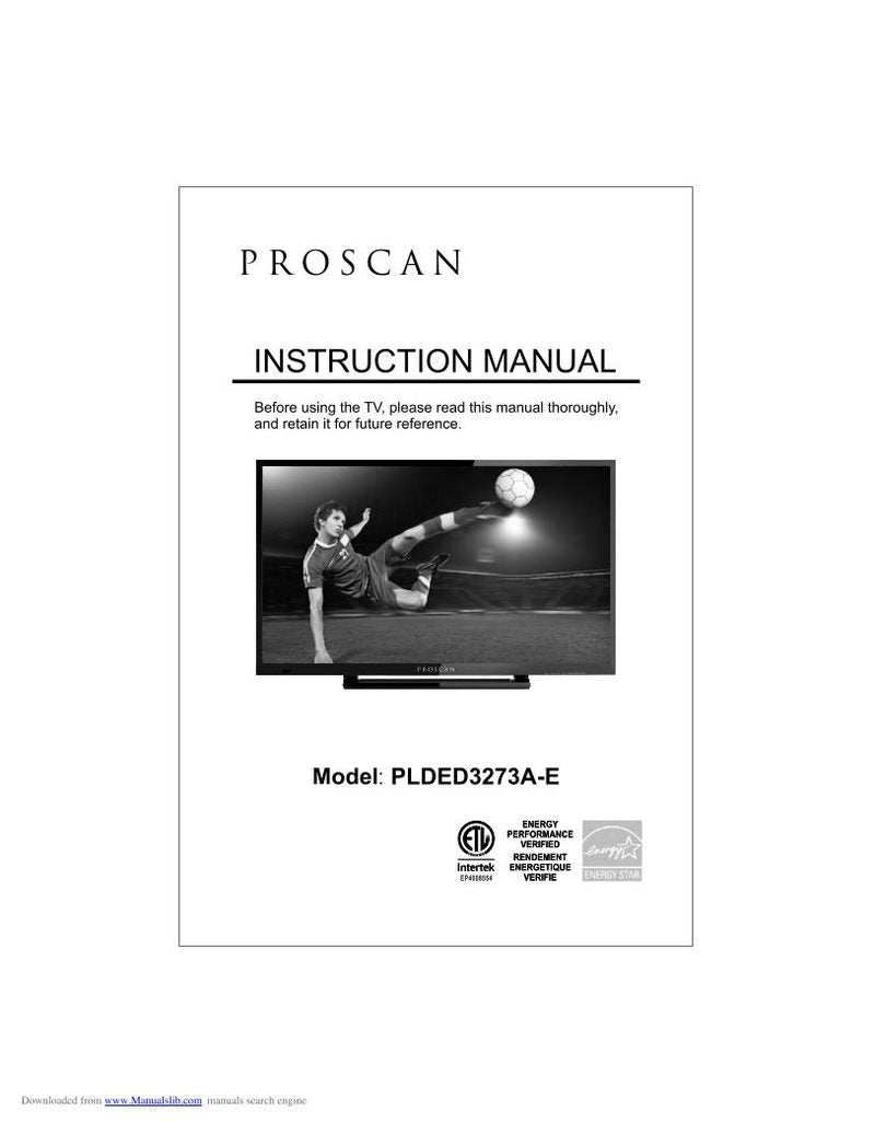 Proscan PLDED3273A-E TV Operating Manual