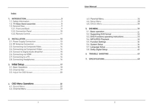 Proscan PLEDV1520AC TV/DVD Combo Operating Manual