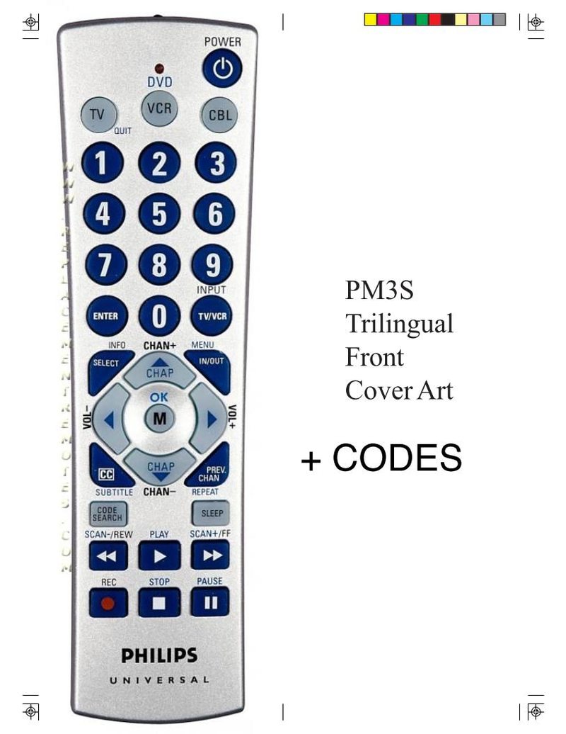 Philips PM3SOM Universal Remote Control Operating Manual