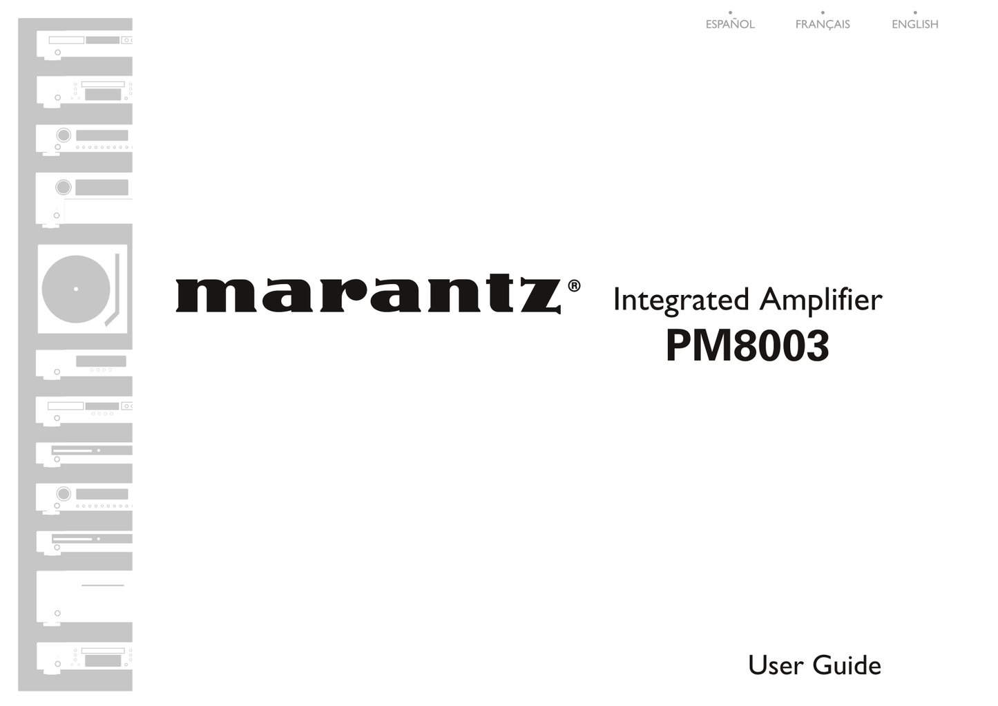 Marantz PM8003 Amplifier Owner/ User Manual (Pages: 19)