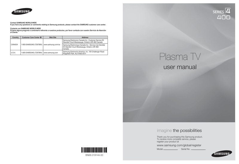 Samsung PN42A400 PN50A400 TV Operating Manual