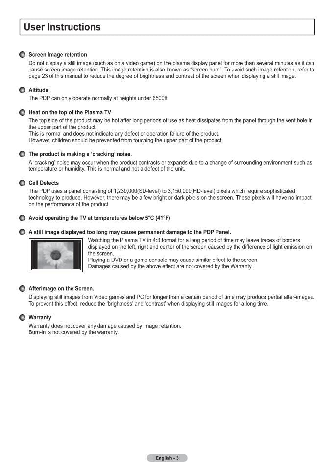 Samsung PN42A410 PN50A410 TV Operating Manual