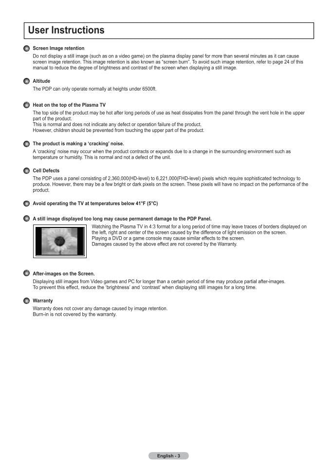 Samsung PN42B430 PN50B430 TV Operating Manual