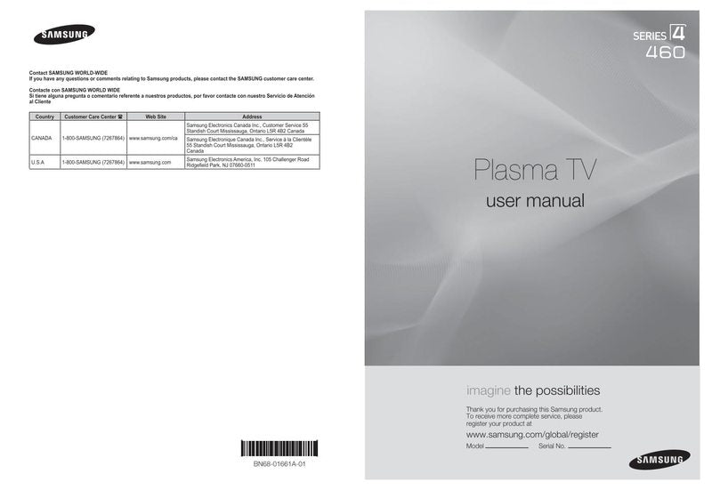 Samsung PN50A460S4D TV Operating Manual