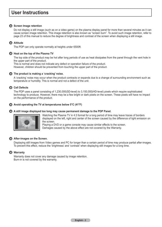 Samsung PN50A510 TV Operating Manual