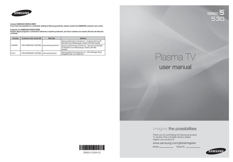 Samsung PN50A530OM TV Operating Manual