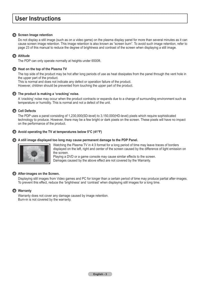 Samsung PN50A530OM TV Operating Manual