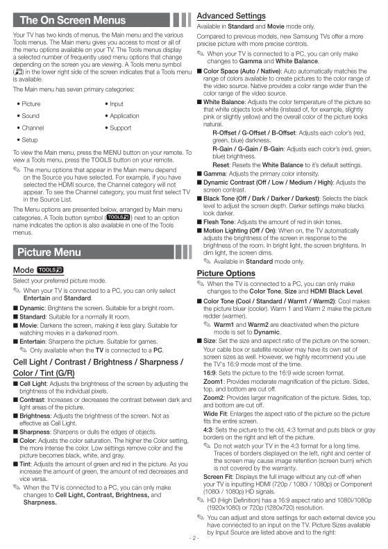 Samsung PN51E450A1FXZA TV Operating Manual