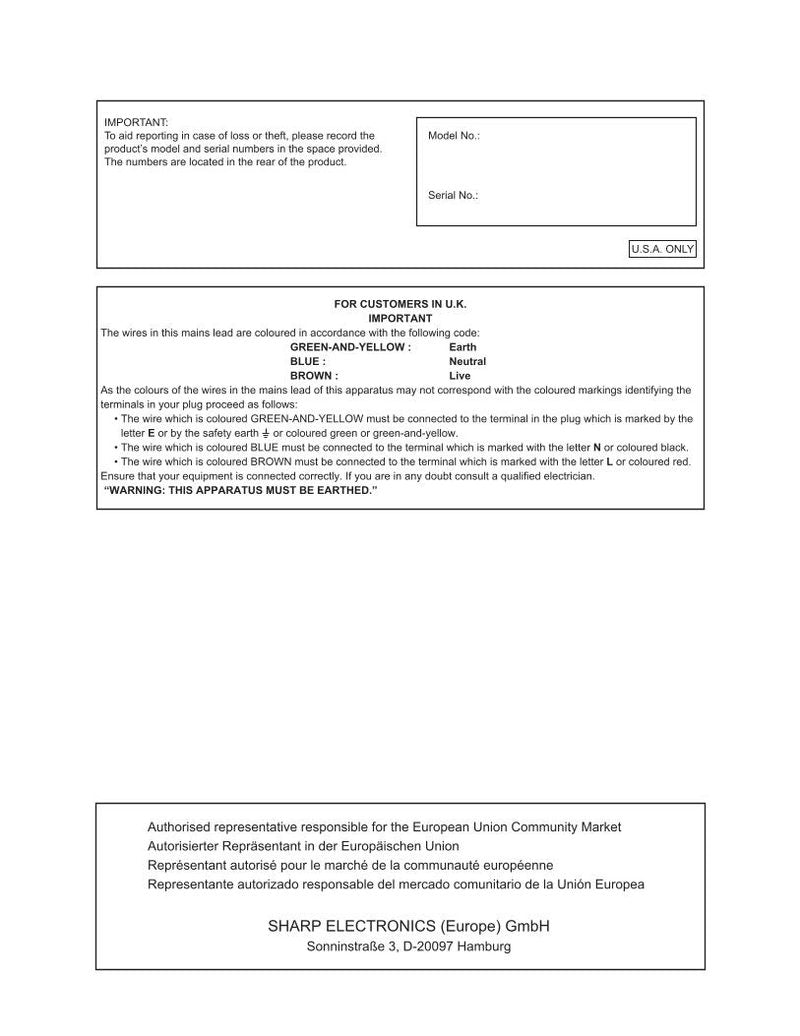 Sharp PN455 PN455P PN455RU Monitor Operating Manual