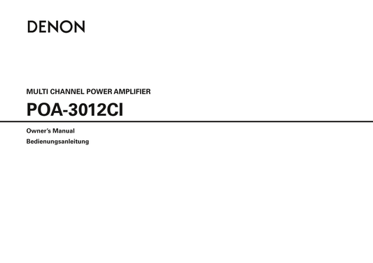 Denon POA-3012CI Amplifier Owner/ User Manual (Pages: 23)