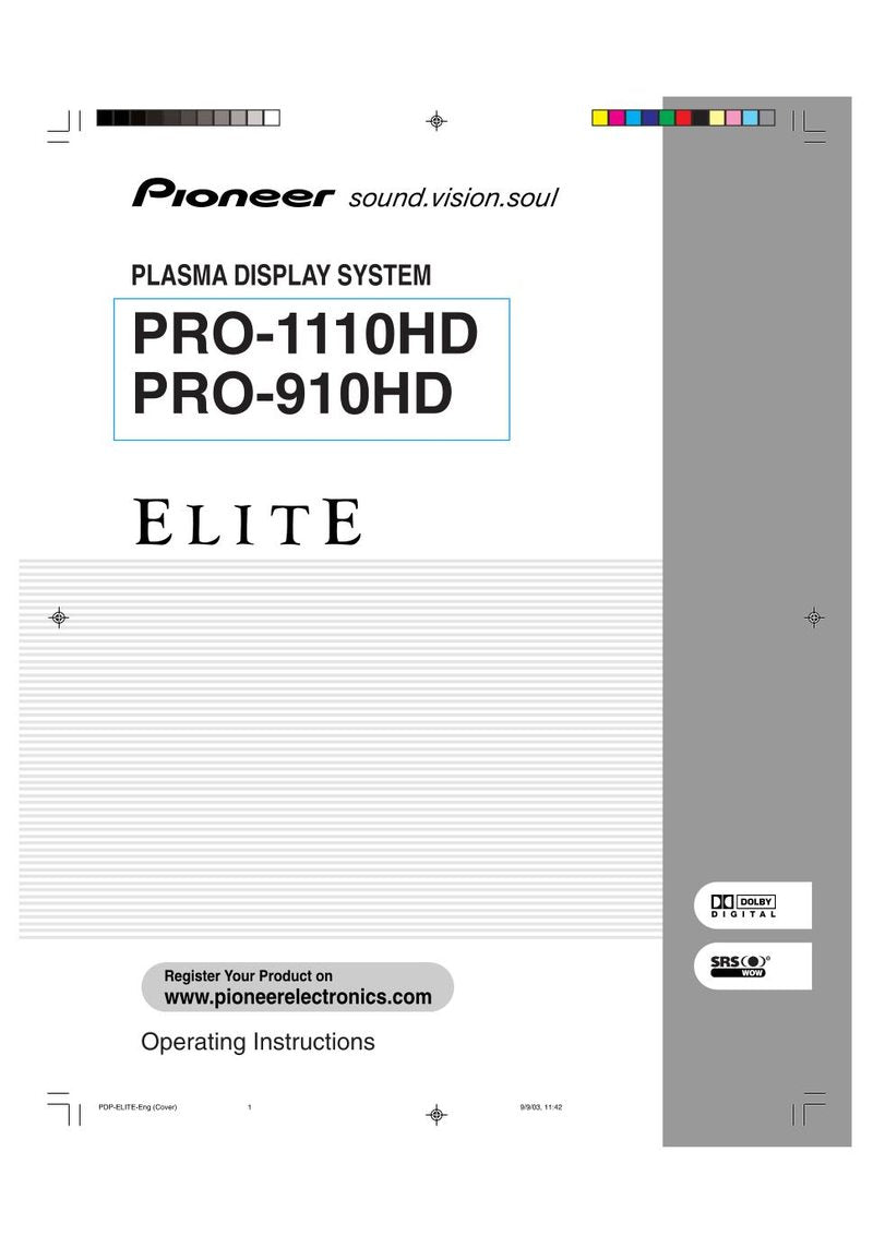 Pioneer PRO1110HD PRO910HD Monitor Operating Manual