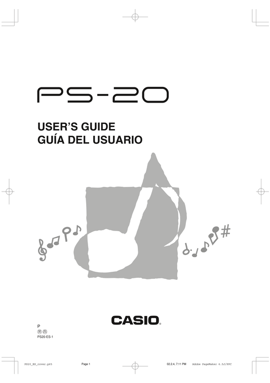 Casio PS-20 Keyboard Piano Owner's/ User Manual (Pages: 40)