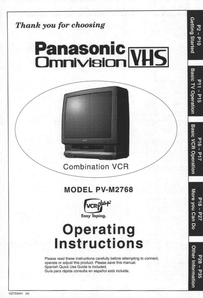 Panasonic PVM2768 TV/VCR Combo Operating Manual