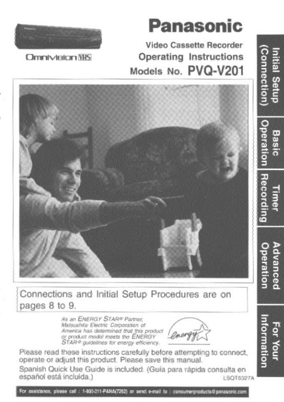 Panasonic PVQV201 TV/VCR Combo Operating Manual