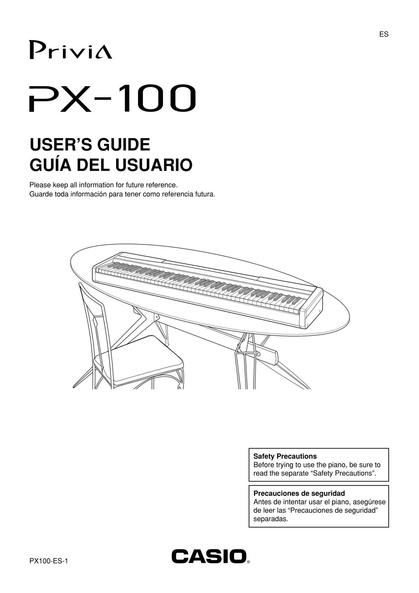 Casio PX-100 Keyboard Piano Owner's/ User Manual (Pages: 31)