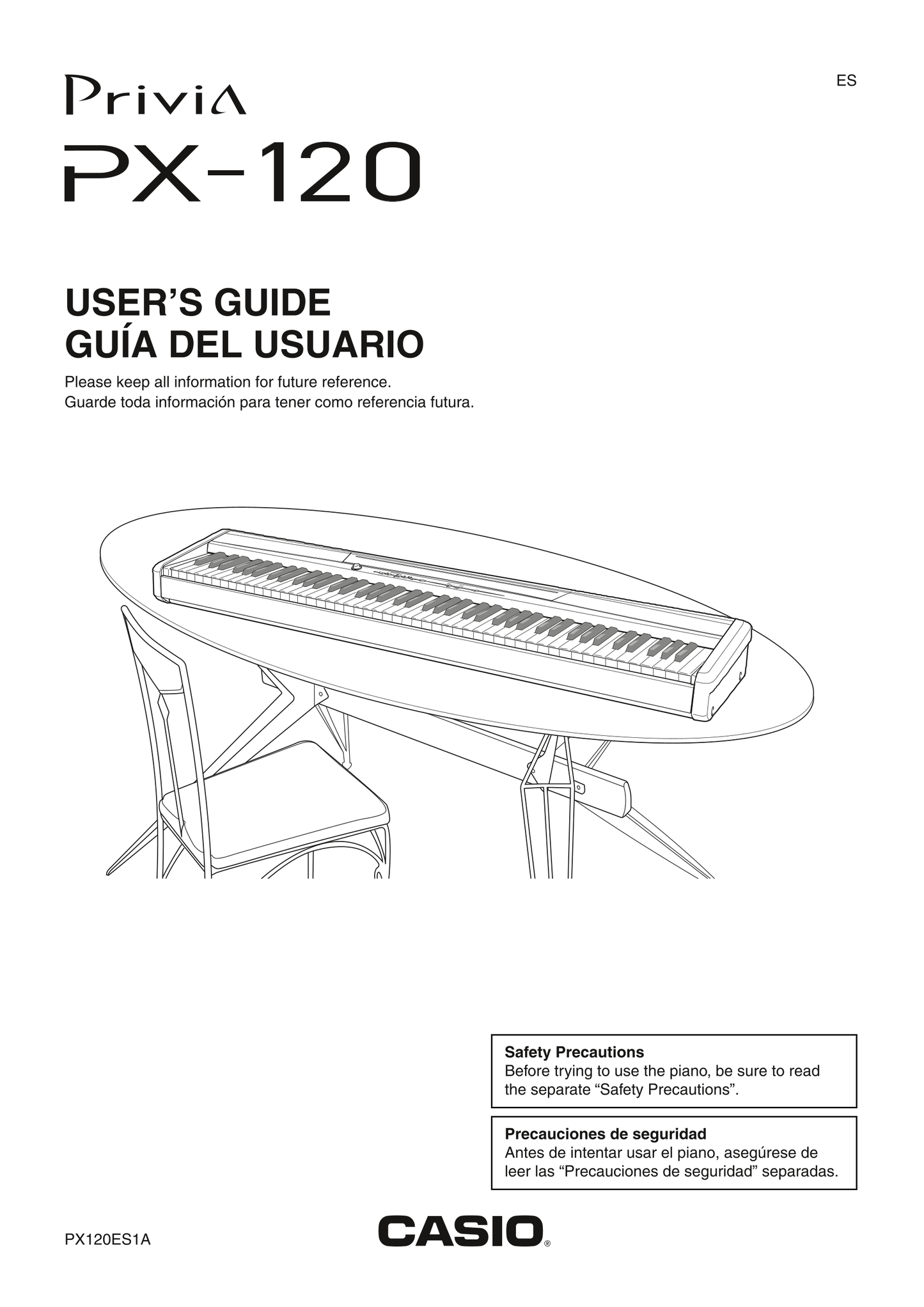 Casio PX-120 Keyboard Piano Owner's/ User Manual (Pages: 38)