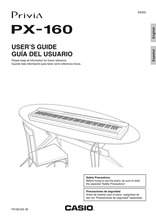 Casio PX-160 Keyboard Piano Owner's/ User Manual (Pages: 38)