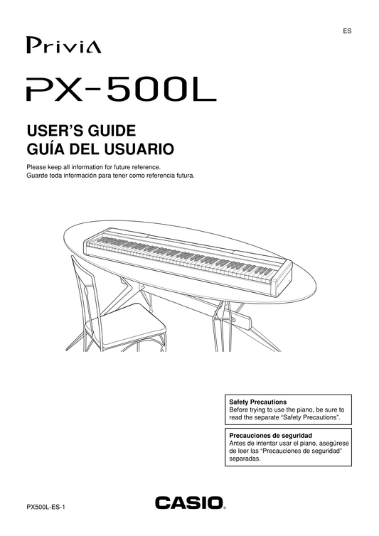 Casio PX-500L Keyboard Piano Owner's/ User Manual (Pages: 36)