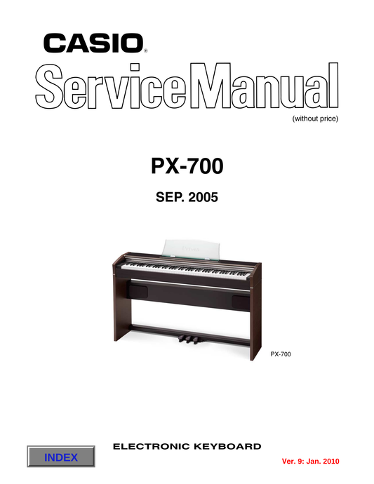 Casio PX-700 Keyboard Piano Service Manual (Pages: 29)