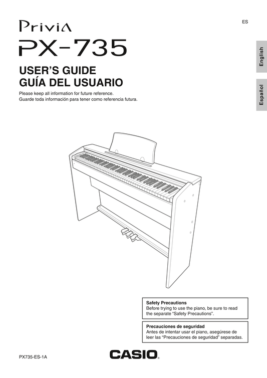 Casio PX-735 Keyboard Piano Owner's/ User Manual (Pages: 42)