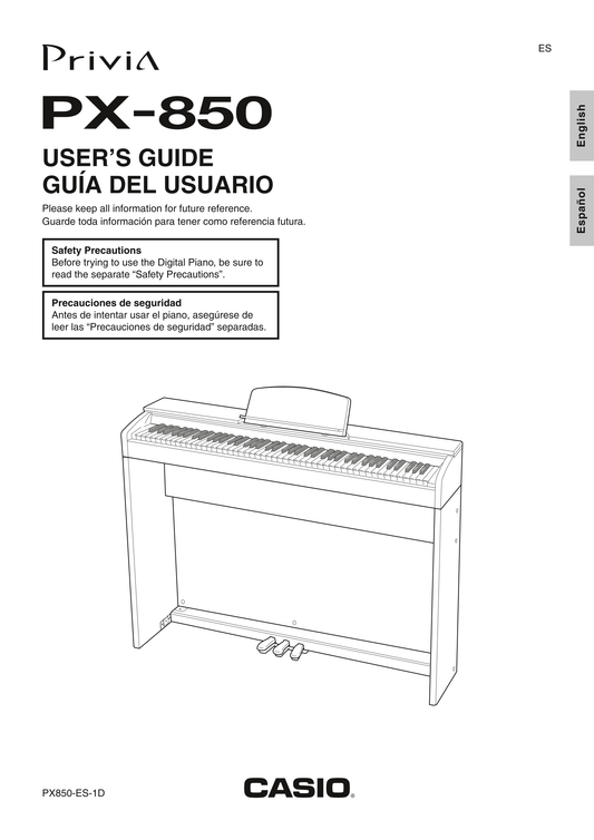 Casio PX-850 Keyboard Piano Owner's/ User Manual (Pages: 56)