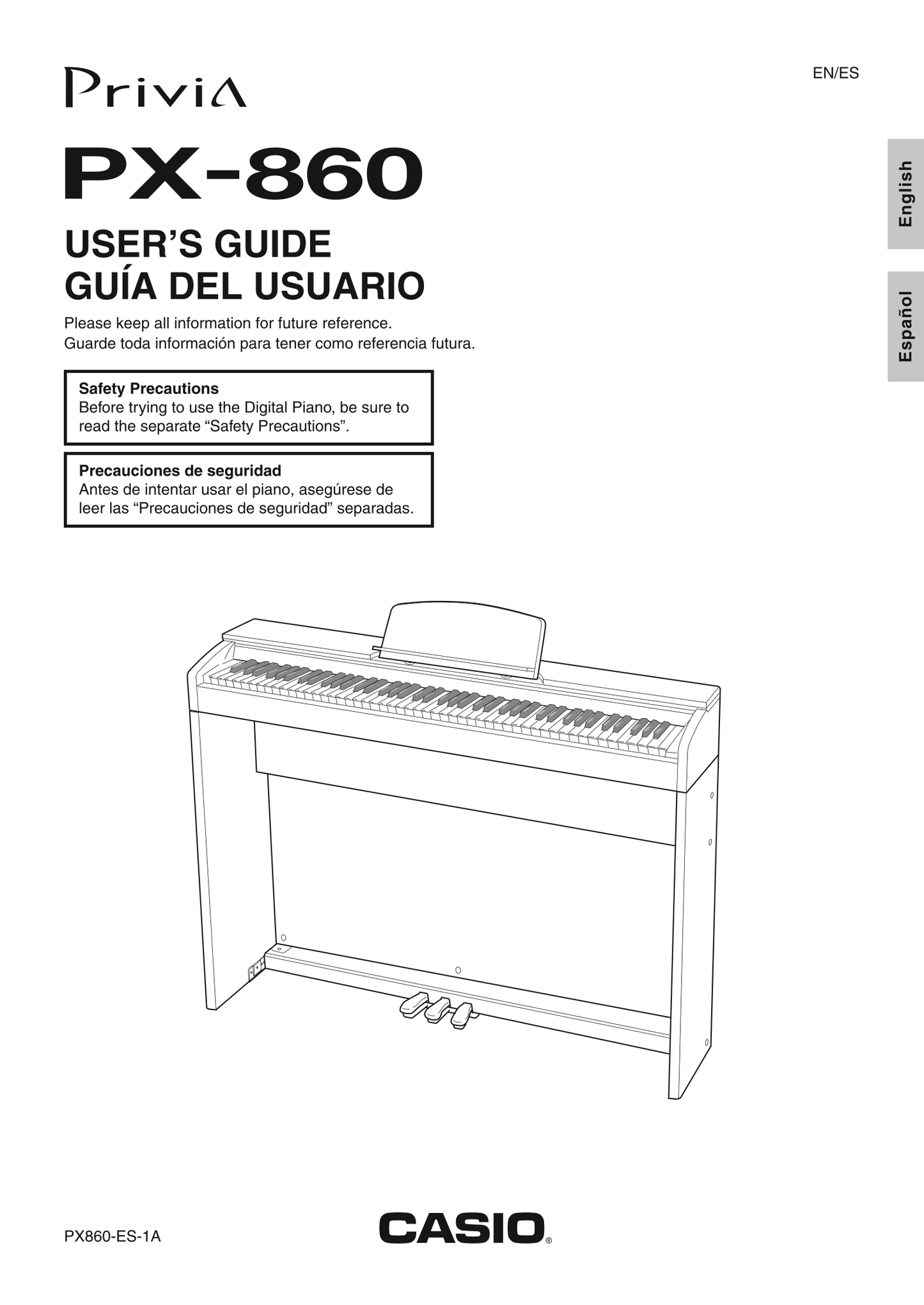 Casio PX-860 Keyboard Piano Owner's/ User Manual (Pages: 67)