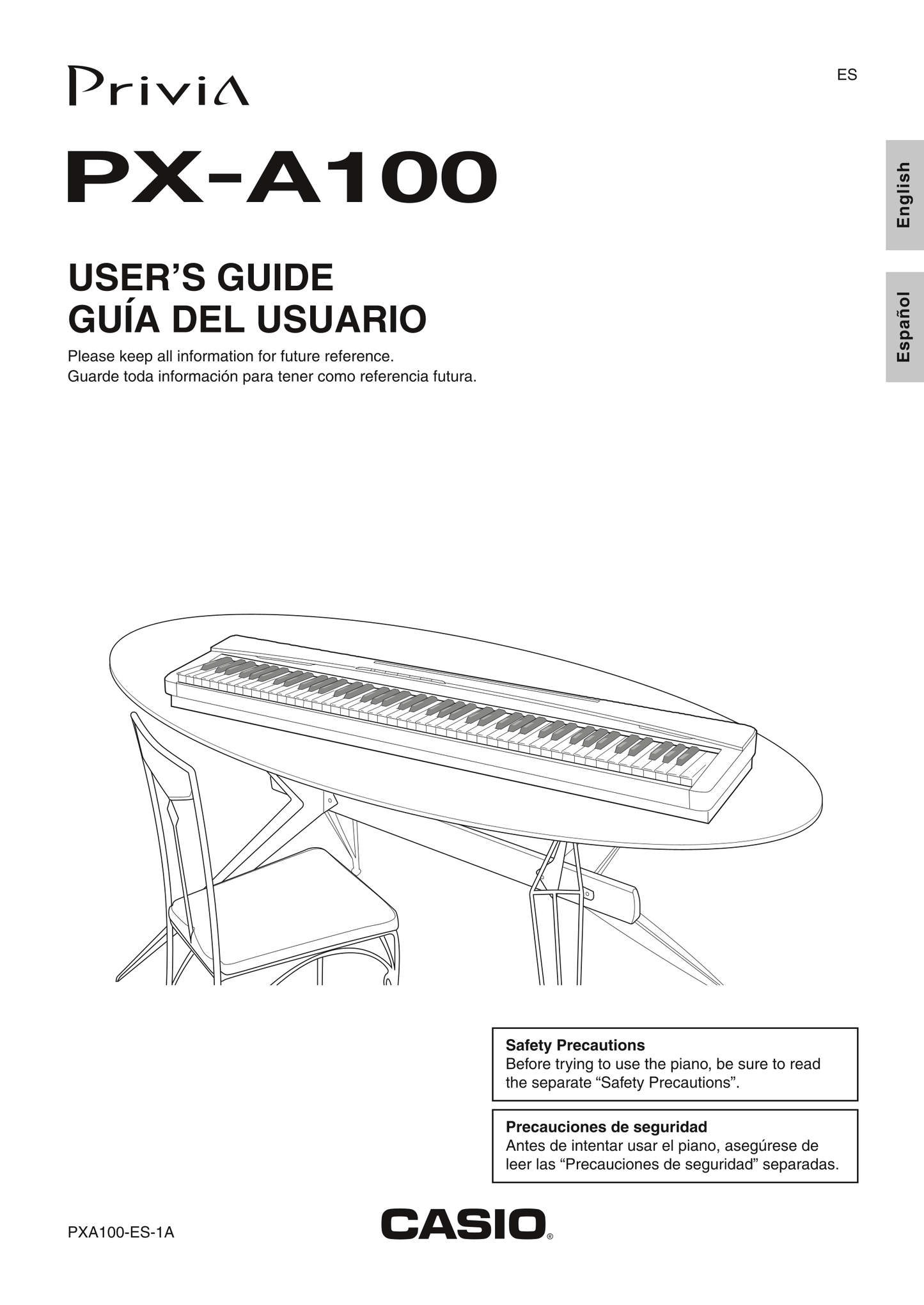 Casio PX-A100 Keyboard Piano Owner's/ User Manual (Pages: 38)