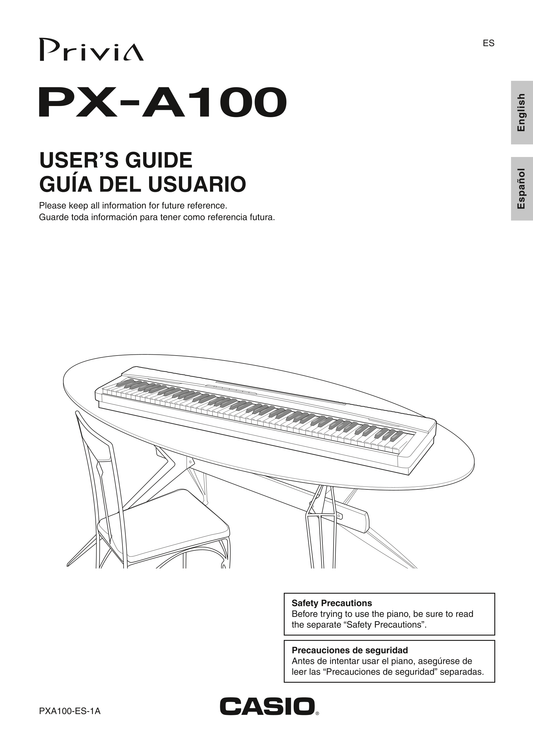 Casio PX-A100 Keyboard Piano Owner's/ User Manual (Pages: 38)