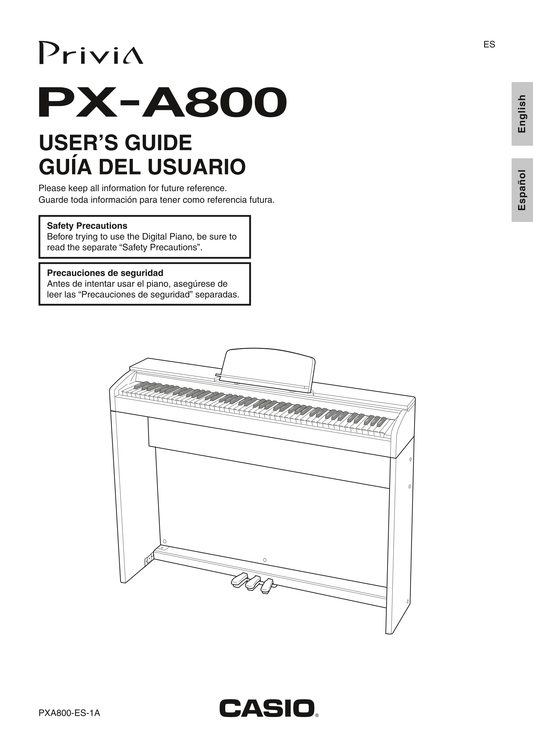 Casio PX-A800 Keyboard Piano Owner's/ User Manual (Pages: 56)