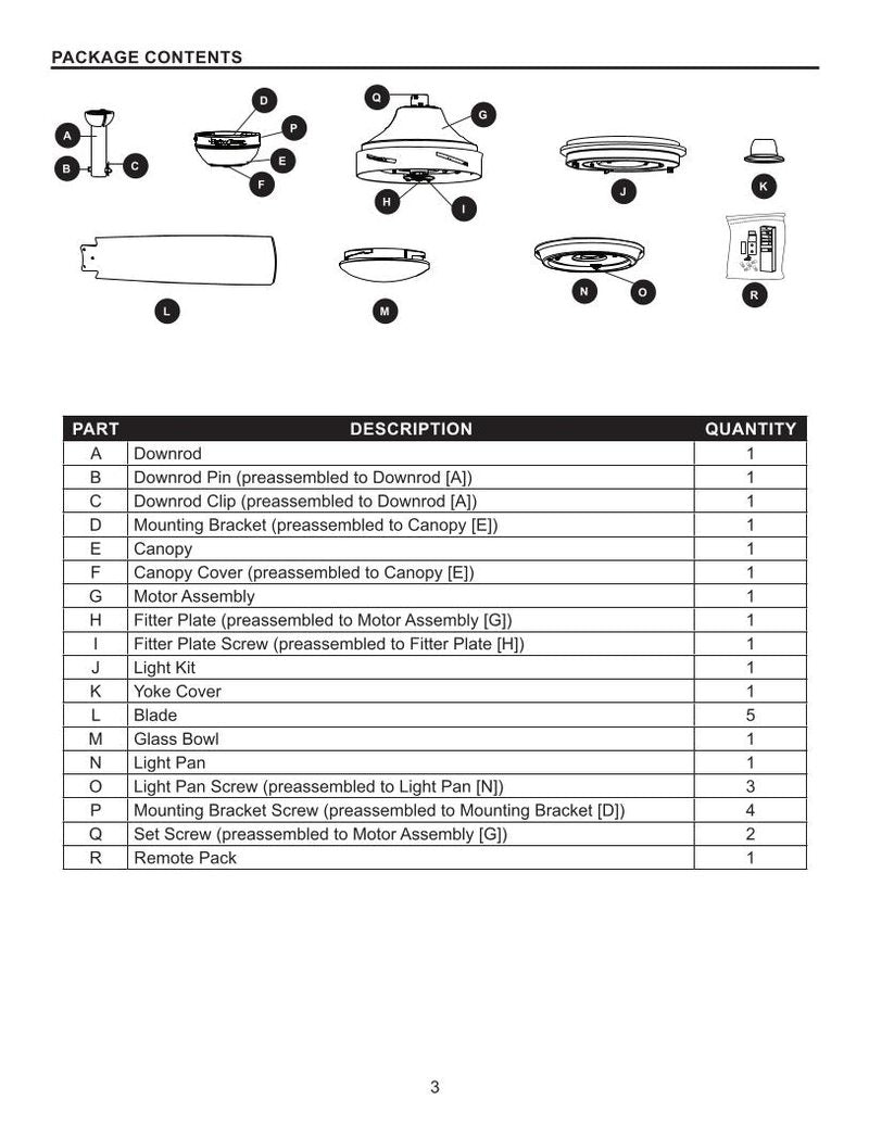 Harbor Breeze SEAHOLME-42225OM Ceiling Fan Operating Manual