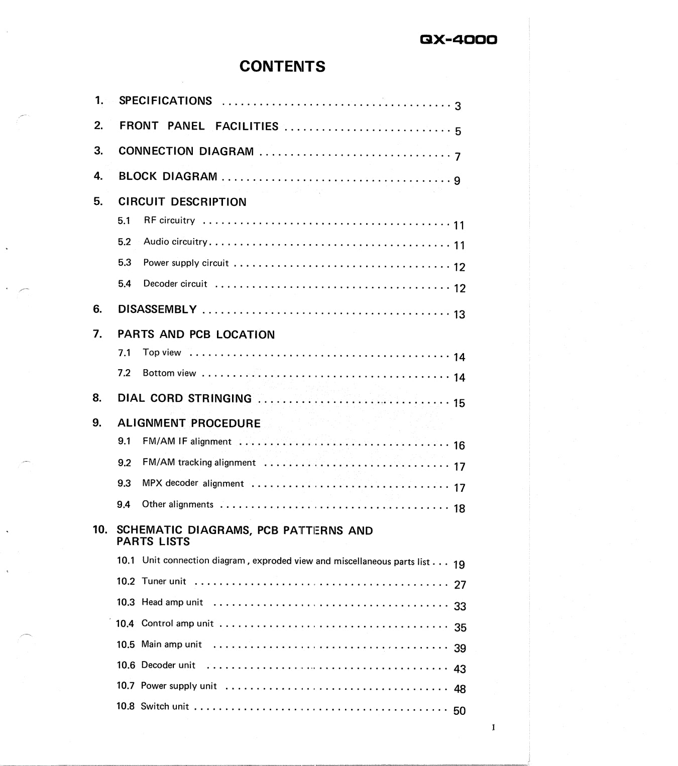 Pioneer QX-4000 Four-Channel Receiver Service Manual (Pages: 58)