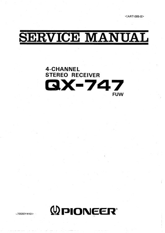 Pioneer QX-747 Four-Channel Stereo Receiver Service Manual (Pages: 70)