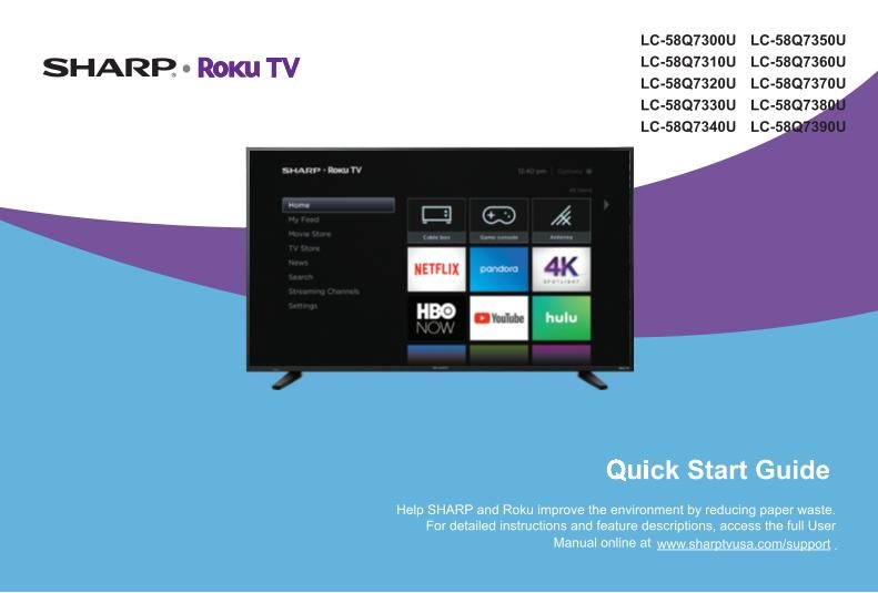 Sharp LC58Q7330U TV Operating Manual