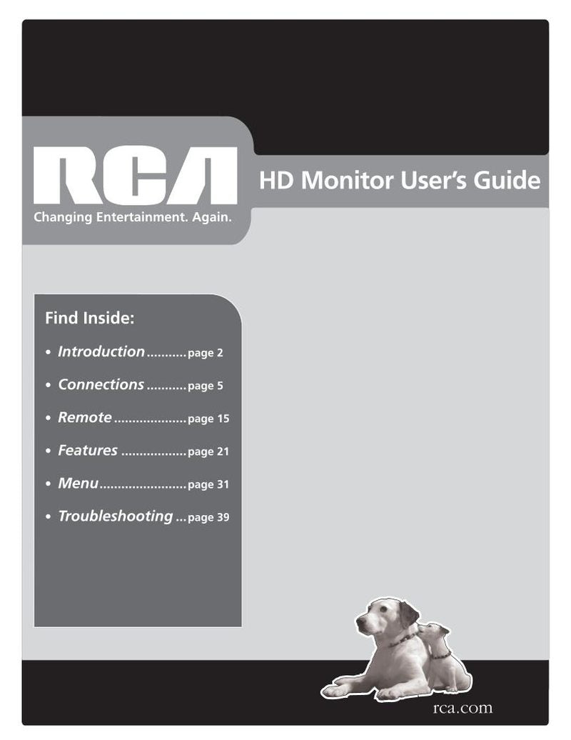 RCA R52WM24 Monitor Operating Manual