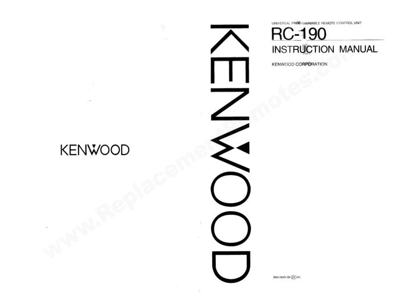 Kenwood RC190 Operating Manual Audio/Video Receiver Operating Manual