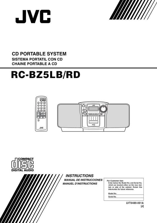 JVC RCBZ5 RCBZ5LB RCBZ5RD CD Player Operating Manual