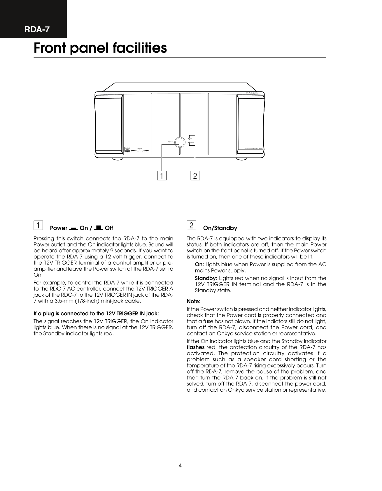 Integra RDA-7 Seven Channel Amplifier Service Manual (Pages: 28)