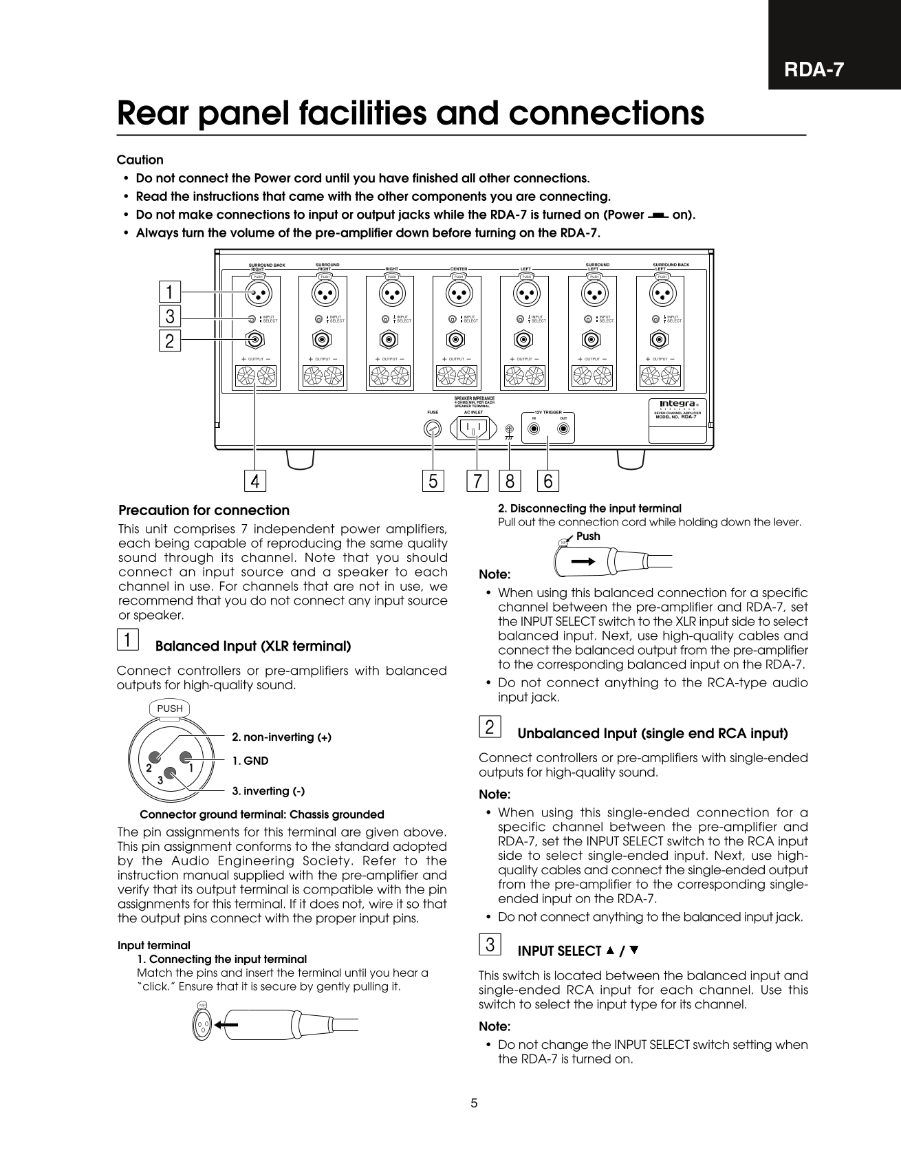 Integra RDA-7 Seven Channel Amplifier Service Manual (Pages: 28)