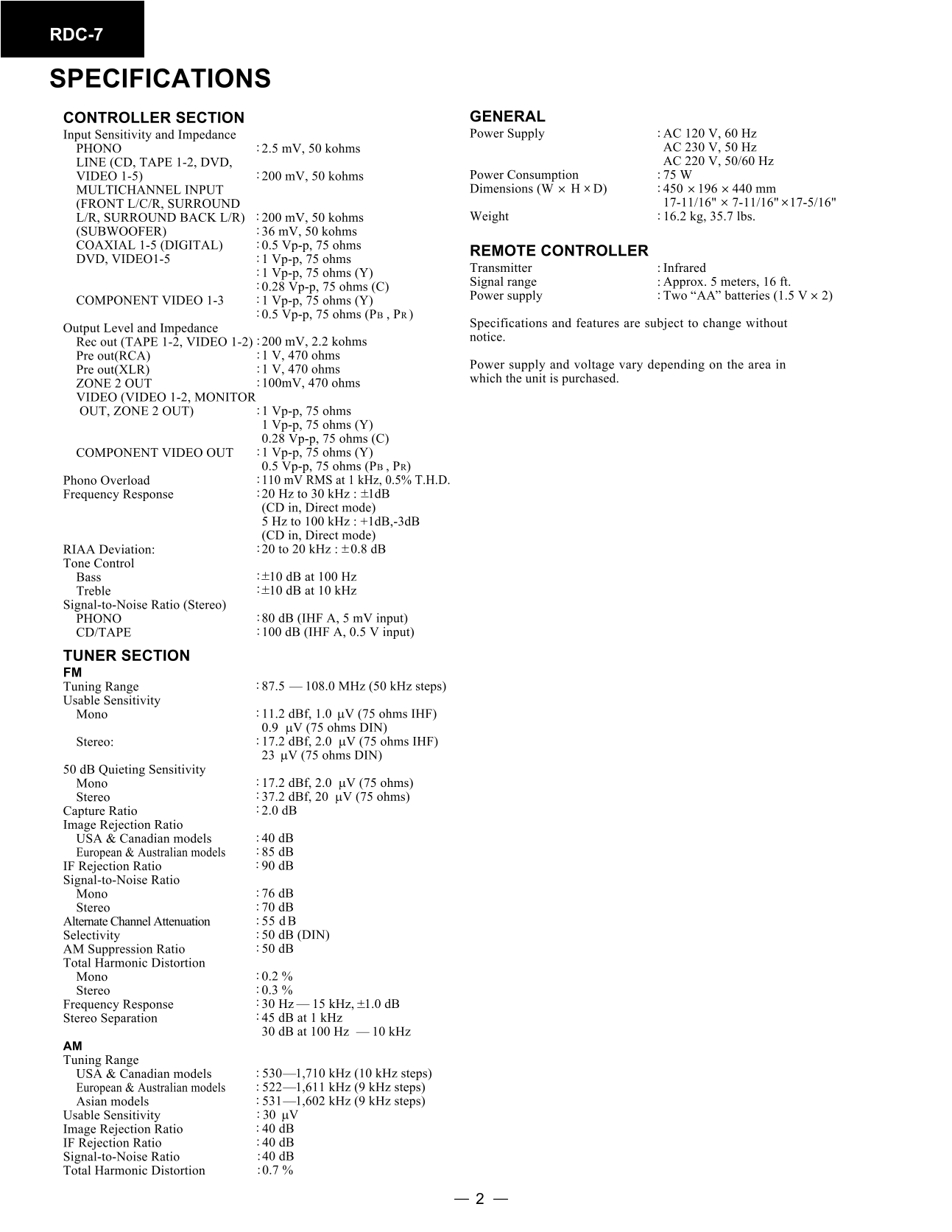 Integra RDC-7 AV Receiver Service Manual (Pages: 72)