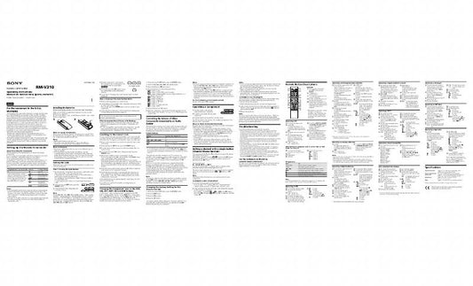 Sony RMV310 & CODESOM Universal Remote Control Operating Manual