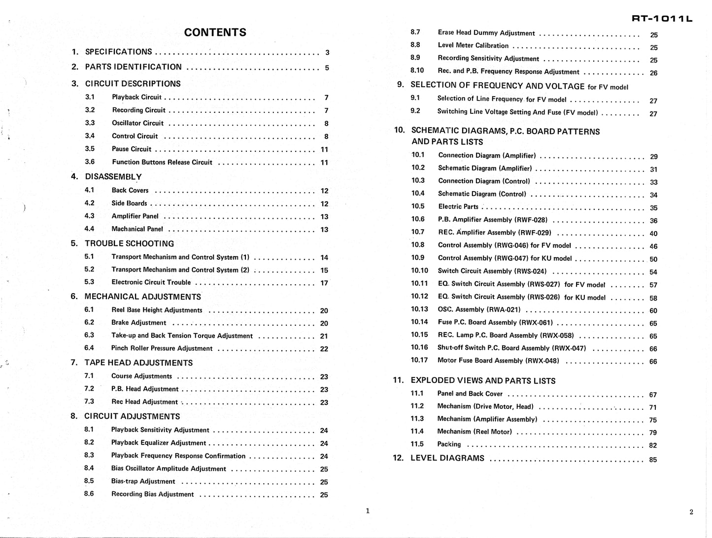Pioneer RT-1011L Stereo Cassette Tape Deck Service Manual (Pages: 68)