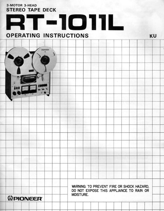 Pioneer RT-1011L Reel to Reel Tape Deck Owner/ User Manual (Pages: 23)