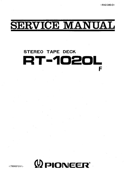 Pioneer RT-1020L Stereo Tape Deck Service Manual (Pages: 76)