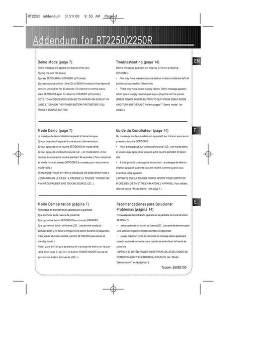 RCA RT2250 RT2250R RT2280 DVD Player Operating Manual