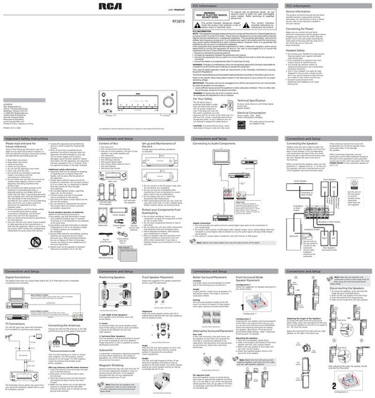 RCA RT2770 Home Theater System Operating Manual