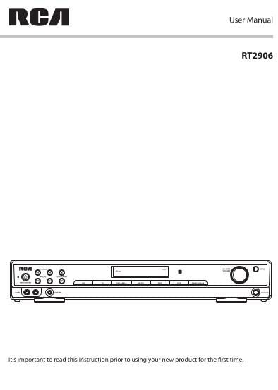 RCA RT2906 Home Theater System Operating Manual