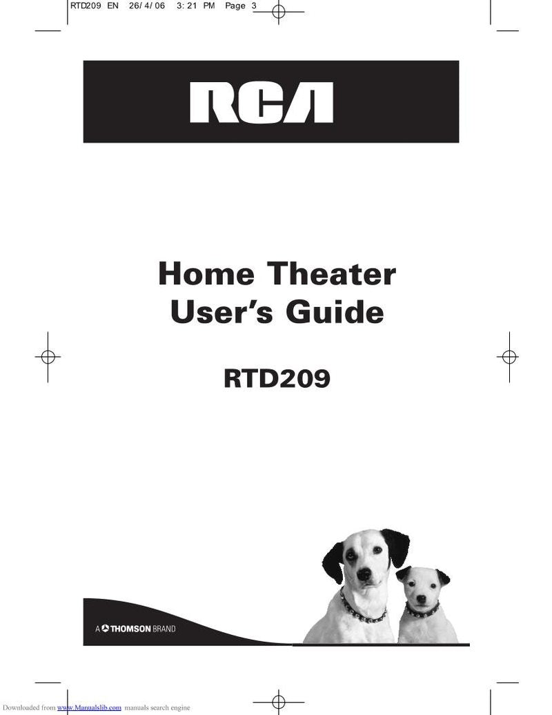 RCA RTD209 Home Theater System Operating Manual