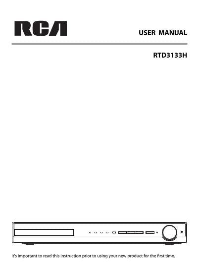 RCA RTD3133HOM DVD Player Operating Manual