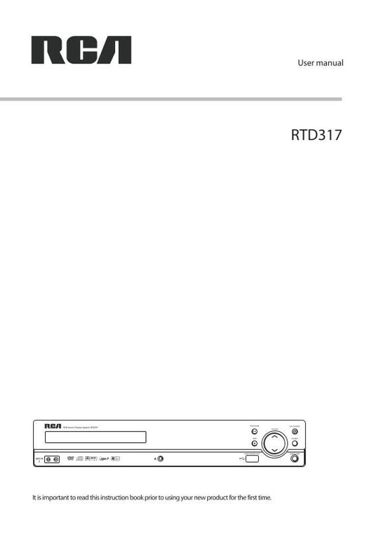 RCA RTD317W Home Theater System Operating Manual